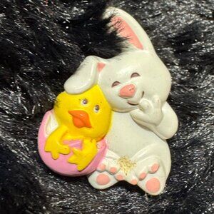 Vintage HAllmark Bunny & Chick Lapel Pin  Easter